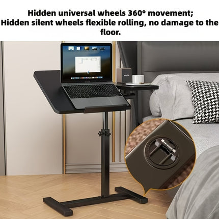 A 4-wheeled Portable Laptop Desk, A Multi-functional Tray Stand, A Bedside Desk That Can Be Flipped 90°-10°, A