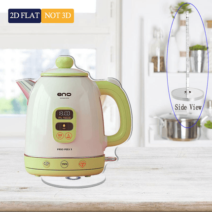 2D Flat - 1pc 2D Plane Acrylic Pink Electric Kettle Light Green Handle and Knob, Digital Display Shows