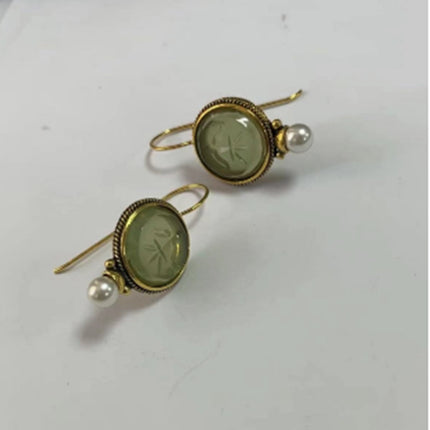 Inlaid Pearl Vintage Style Earrings
