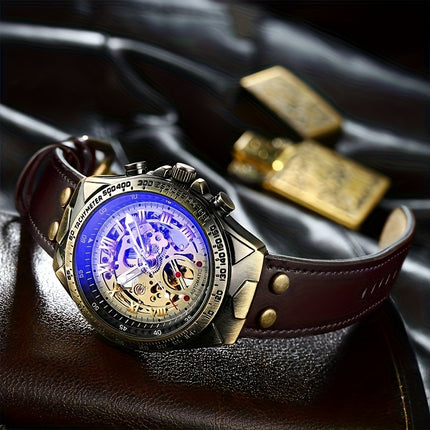 Men's New Mechanical Watch Business Sports Creative Sci-Fi Retro Style Fashion Casual