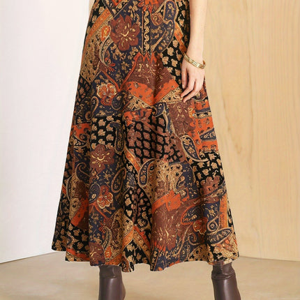 Women's Elegant British Style A-Line Skirt  Fall/Winter Half-Skirt for Parties, Travel