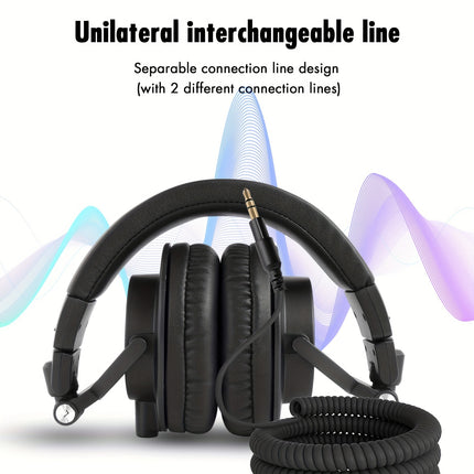 Professional DJ Monitoring Headphones On-Ear HiFi Stereo Wired Gaming Headset