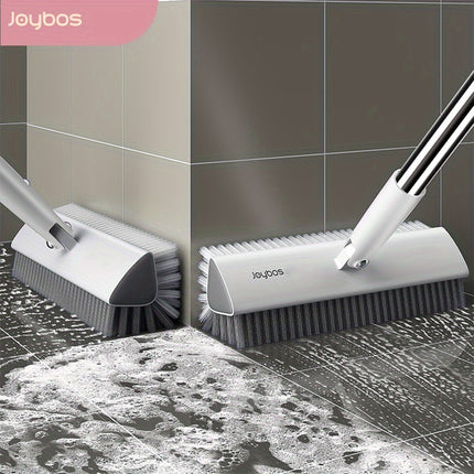 Cleaning Brush with 180° Swivel Head & V-Shaped Bristles Heavy-Duty Long Handle Grout Suitable for Bathroom, Kitchen,