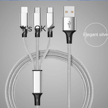 Three-head Mini Braided Three-in-one Data Cable