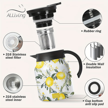 Stainless Steel Teapot And Coffee Pot with a Bohemian Tribal Design, Featuring a Tea