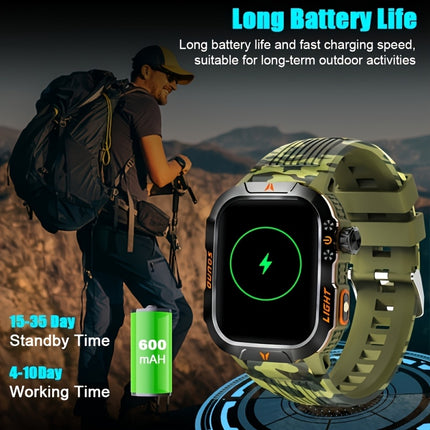 Outdoor Smartwatch, 2.01-inch HD Display (Wireless Calls/Answer),, LED Flashlight, Altimeter,