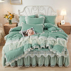 MousseBean Green / 150X200cm bed skirt and pillow