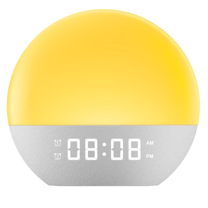Multifunctional White Noise Wake-Up Light Sunrise Alarm Clock With LED Color-Changing Ambiance