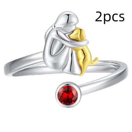 Girl And Dog Pet Ring Ring