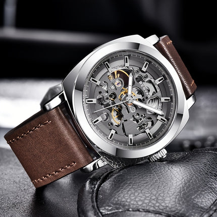Men'S Watch Youth Model/Freshman Student Automatic Mechanical Hollow Glow-in-the-Dark Fashion