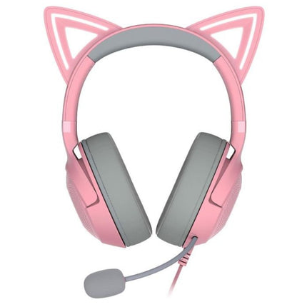 ForRazer Kraken Kitty V2 Wired Over-Ear Gaming Headset - Quartz Pink