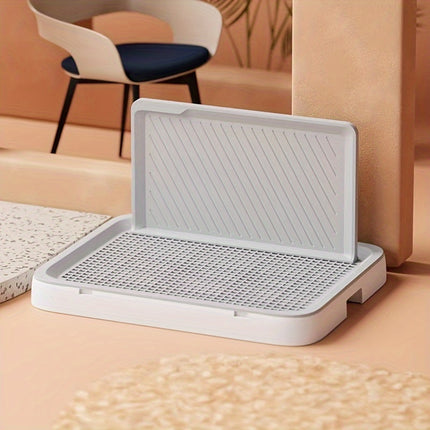 Flat, Non-Slip, Durable, Easy-Clean Grid Design Dog Toilet Training Tray - Splash-Proof, Washable with Urine Absorption for Small & Medium Breeds, Polypropylene Material, Pet Potty Training Tray|Splash Proof Design|Durable Pe