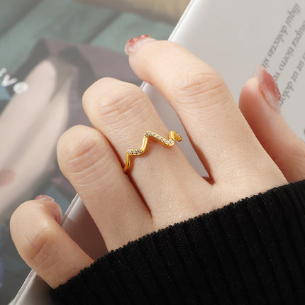 Light-luxury Minimalist Zircon-studded Ring For Women