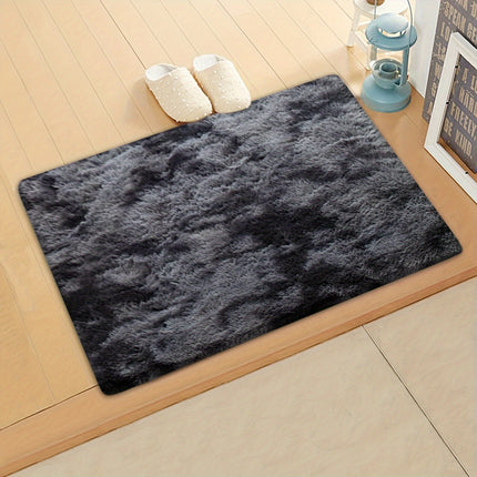 1pc soft plush area Mat, non-slip plush Mat, soft plush bedside Mat, tie dye living room Mat,