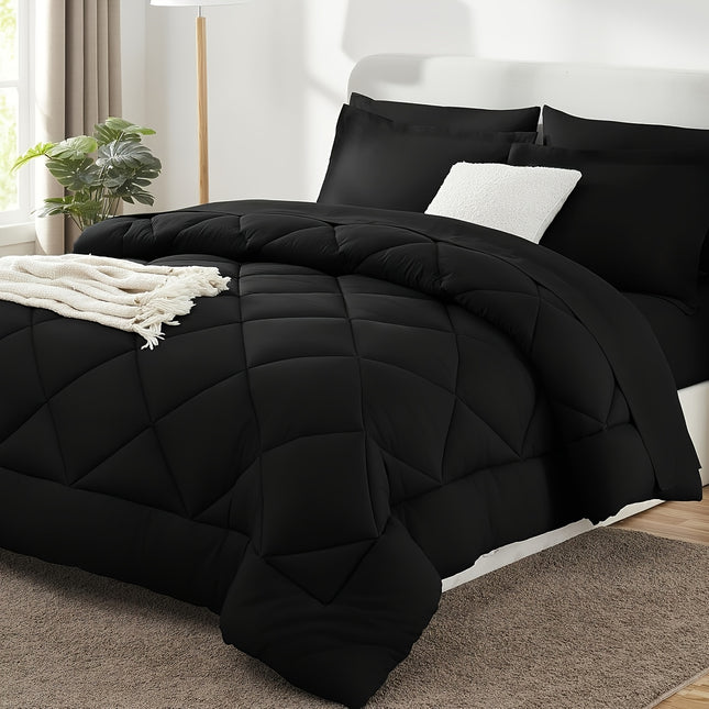3pcs Quilt 260G High Weight Quilt Set Super Soft Bedding Set + 2 Pillowcases for Winter Warmth