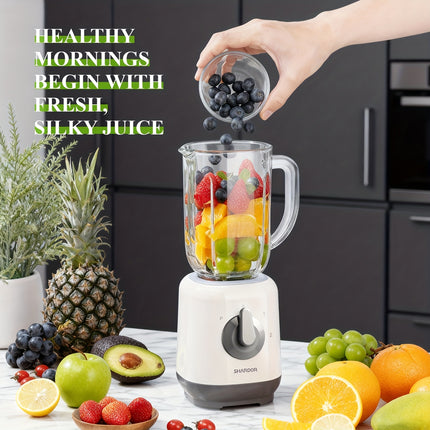 Juicer Blender 700W Fruit and Vegetable Blender Smoothie Maker with 6 Stainless Steel Blades, 1L