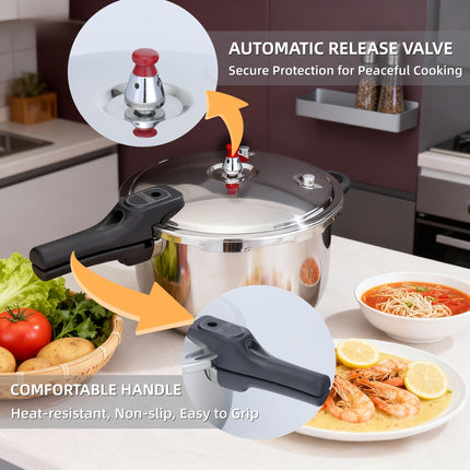 2 Sizes HCX Stainless Steel Pressure Cooker 18cm 20cm Multi-Functional for Soup, Porridge