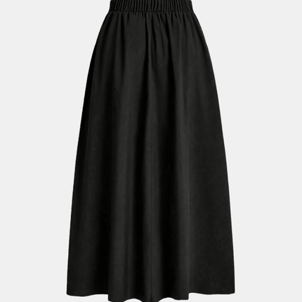 Women'S Solid Color Long Skirt | Casual High-Waist A-Line Skirt with Flowy Design for All Seasons