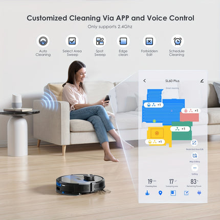 Lubluelu SL60 Plus Robot Vacuum Self Emptying, Hands-free Up to 60 Days, 4000pa Robot Vacuum