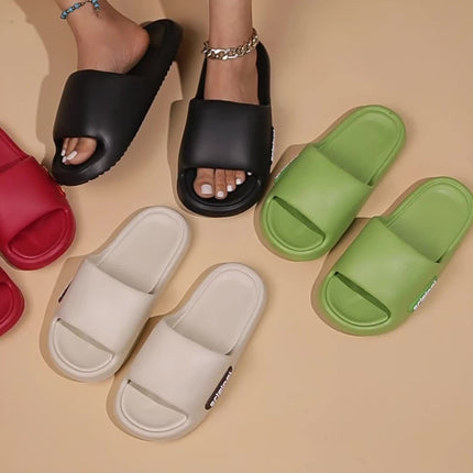 4 pcs set Women's Summer Slippers - Solid Color Elegant, Comfortable for All Seasons, Round Toe