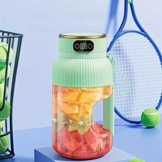 Juicer, Large Capacity 1200ml, with Straw and Type-C Charging Cable, 10-Blade Cyclone Design for Juice