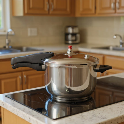 30/32cm Stainless Steel Pressure Cooker  Red Valve Safety Design, Gas/Induction/Outdoor Use