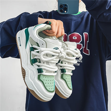 Men'S Fashionable Street Style Skates, Comfortable Non-Slip Laces, Casual Platform Shoes for