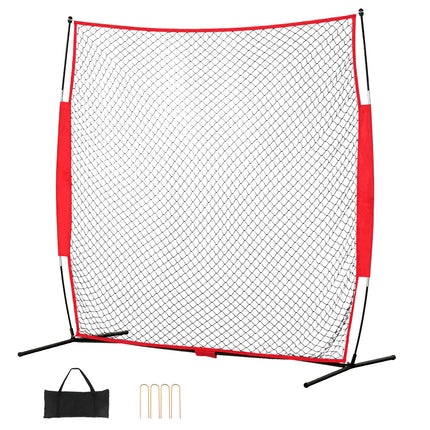 Barricade Backstop Net, 7x7 ft Ball Sports Barrier Netting, Portable Practice Equipment with Carry Bag, Protection Screen for Baseball Softball Lacrosse Soccer Hockey Training, for Backyard