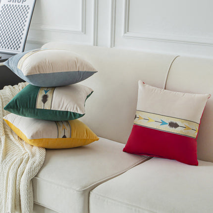 Solid Color Patchwork With Thickened Fabric Pillowcase Cover