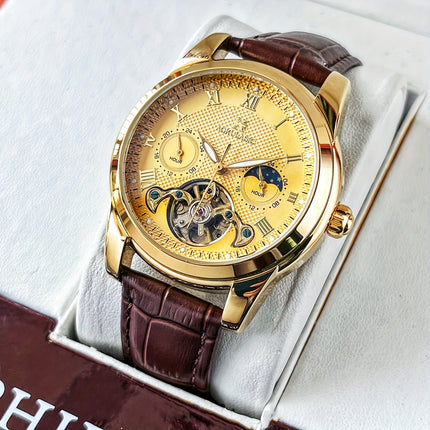 Tourbillon Luxury Automatic Mechanical Watch for Men - Fashionable and Versatile Casual Style