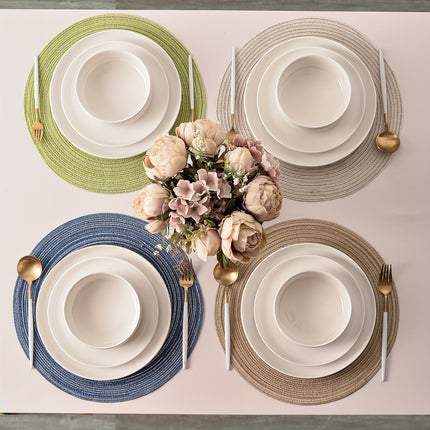 White Porcelain Dinnerware Set with 12pcs, Including Plates And Bowls,