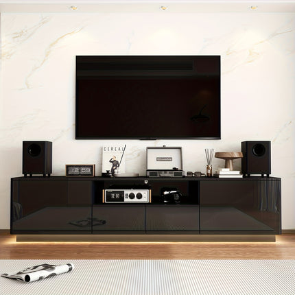 70.8'' W Modern LED TV Stand for Up To 75'' TVs | Media Console with 4 Drawers & Glossy Surface,