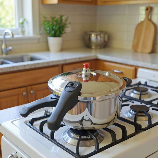 30/32cm Stainless Steel Pressure Cooker  Red Valve Safety Design, Gas/Induction/Outdoor Use