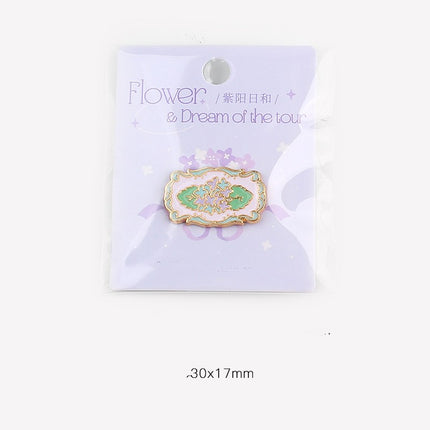 Metal Emblem Flower And Dream Tour Retro Girl Breastpin