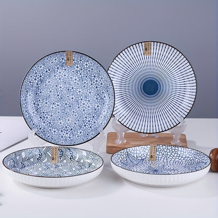 Set (of) Handmade Blue & White Floral Porcelain Plates and Bowls Set - Ceramic Dishware