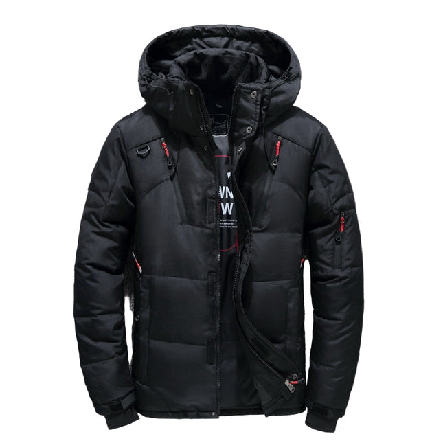 Hooded Men's Men's Black Coat Top