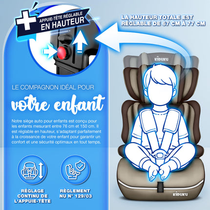 Child Car Seat 9-36 Kg (1-12 Years) with Cushion for Child Seat - ECE R129/03 Car Seat, Group 1/2/3 Child Car Seat 5