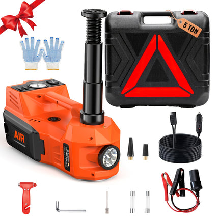 TaskStar Pro Heavy-Duty 12V Hydraulic Jack 2267.96KG with Air Compressor & LED, Emergency Tire Change