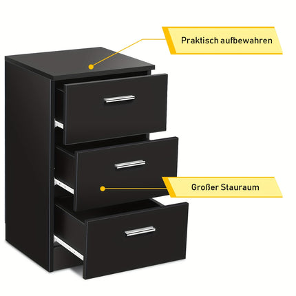 Storage, Cabinet Organizer With 3 Drawers, 38 X 35 X 66 Cm, Bedside Cabinet With 3 Drawers