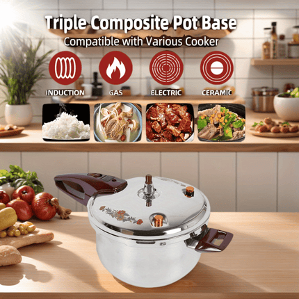 Exquisite Print Anti-Scratch Durable Stainless Steel Multi-Capacity Cooking Pot