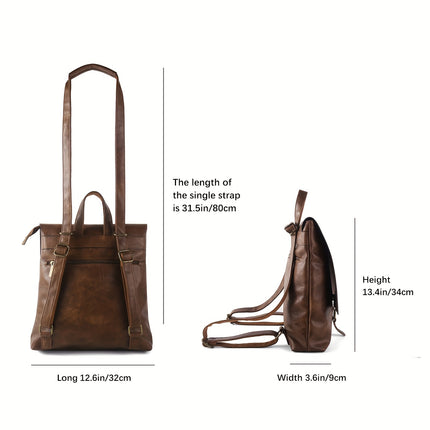 1pc Vintage Street Style Backpack, Casual Trendy Dual-Shoulder Bag with Adjustable Straps,