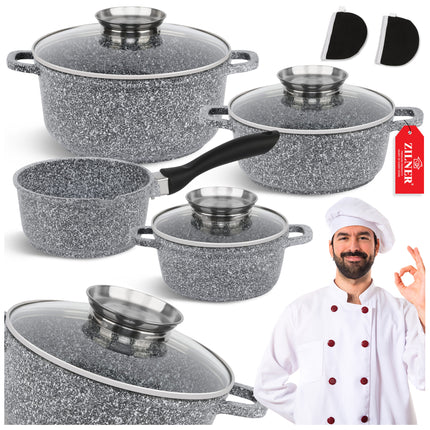 Kitchen Cookware Set 9-Piece  Cooking Pot Set