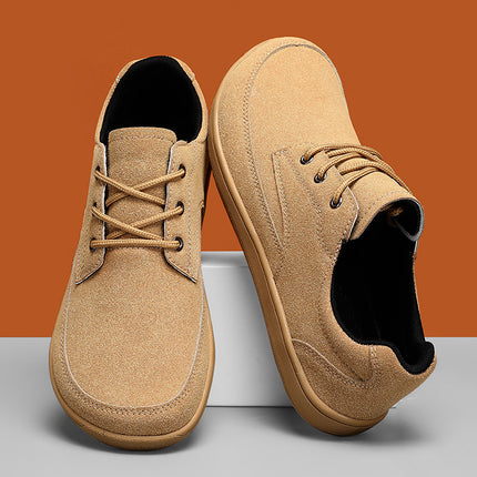Men'S Wide Barefoot Shoes - Minimalist Lace-Up Casual Sneakers with Cushioned Insole,