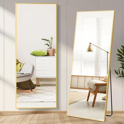 Aluminum Alloy Frame Standing Leaning Hanging Full Body Mirror for Wall