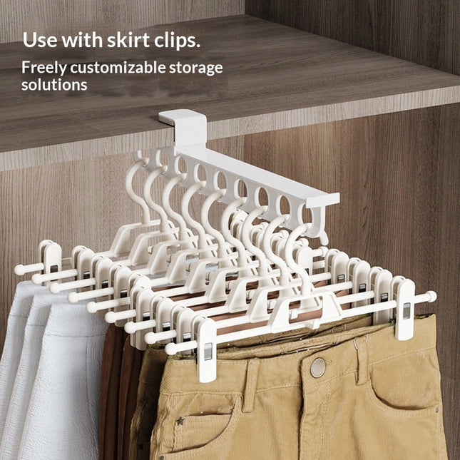 Space-saving No-drilling Home Pull-out Slide Rail Pants Rack For Storage