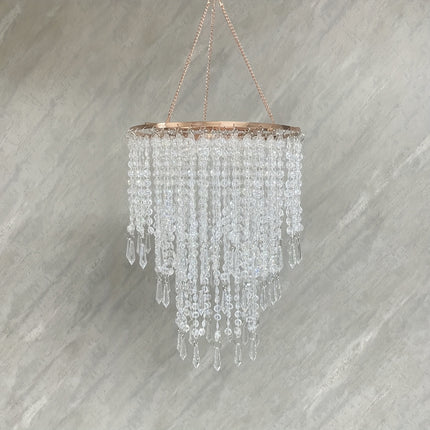 2D Flat, Wedding Birthday Engagement Party Hotel Luxury Decorations, Modern Beaded No-Light Hanging