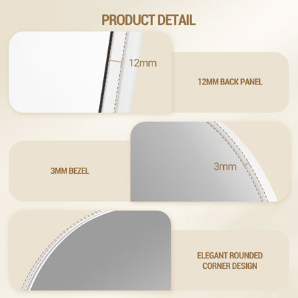Freestanding Mirror Coat Rack, 50 x 165.8 cm, 360° Swivel Wheels, Storage Box & Hooks for Bedroom,