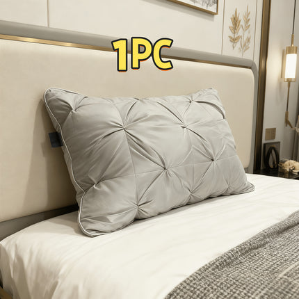 Luxury Hotel Pillow | Ultra Soft Breathable Headrest, Elegantly Twisted Floral Design