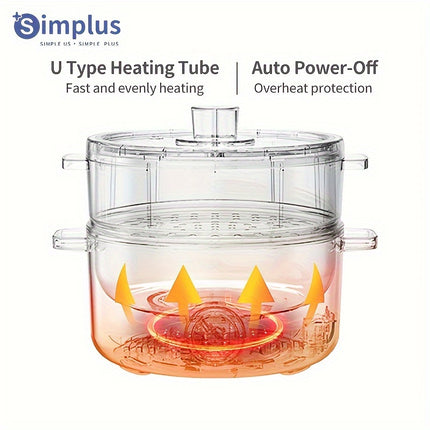 Simplus 1pc Multifunctional Large-Capacity Electric Cooker, Steaming And Boiling, Stainless Steel Steamer,