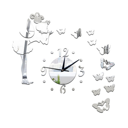 Mirror Wall Clock Stars Living Room Bedroom Personality Background Wall Clock